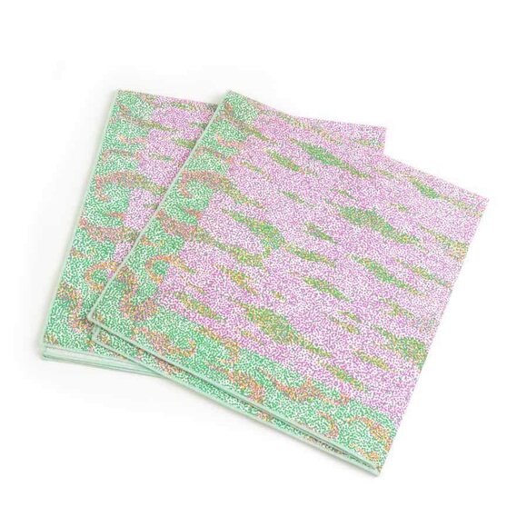 Hermes Accessories - Auth HERMES Table Napkins Green/Pink Cotton - e59702a